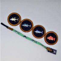 Set of 4 Fishing coasters and Fishing Sunglass Strap from Smathers & Branson 202//202